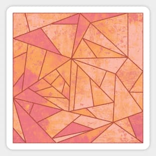 Vintage Pink and Orange Geometric Pattern Magnet